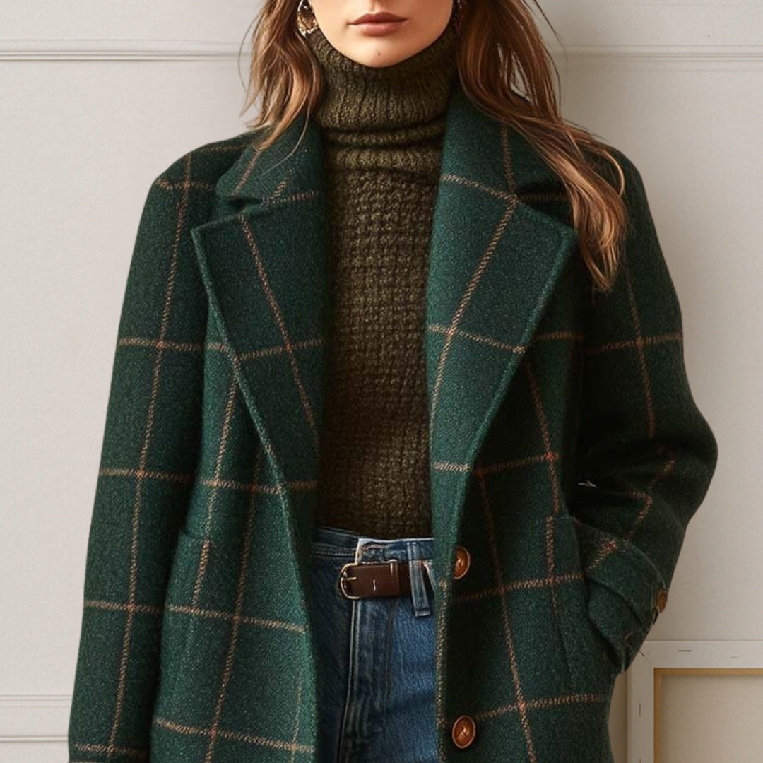 Jules™ | Long Tweed Plaid Coat