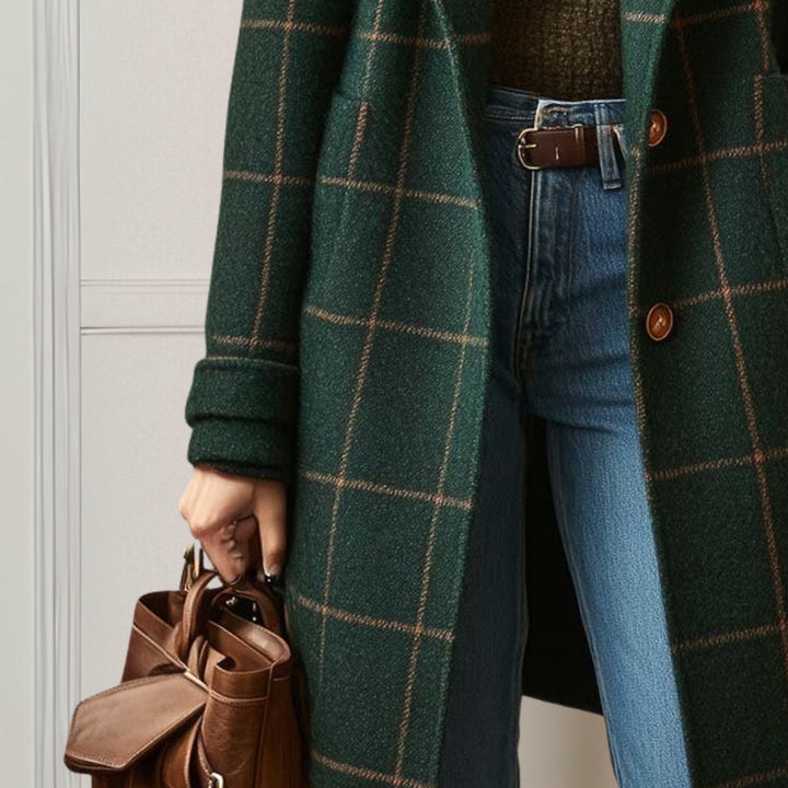 Jules™ | Long Tweed Plaid Coat
