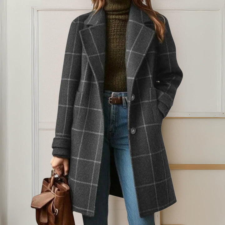 Jules™ | Long Tweed Plaid Coat