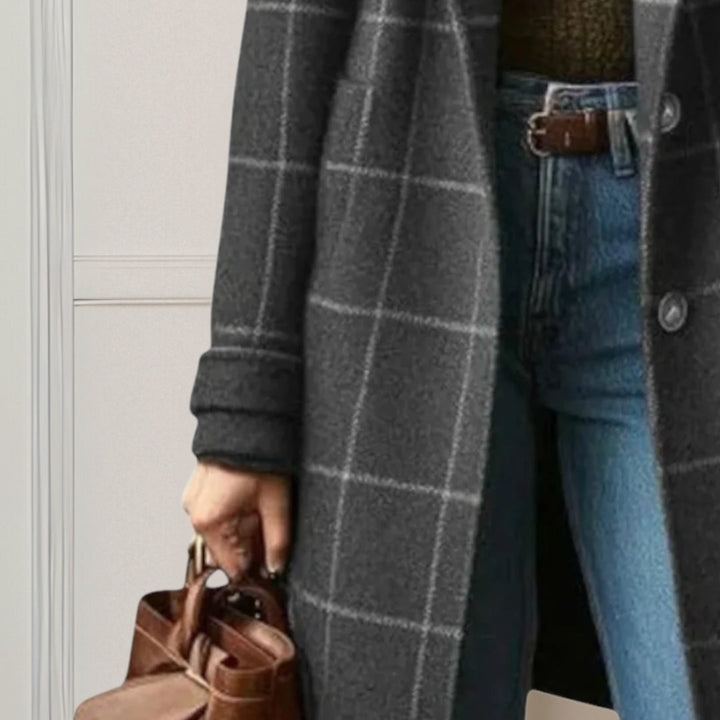 Jules™ | Long Tweed Plaid Coat