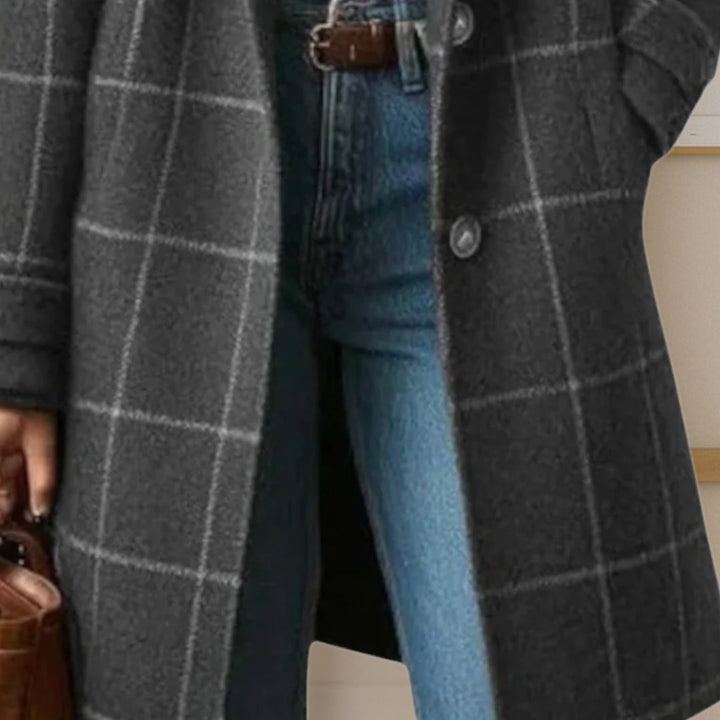 Jules™ | Long Tweed Plaid Coat
