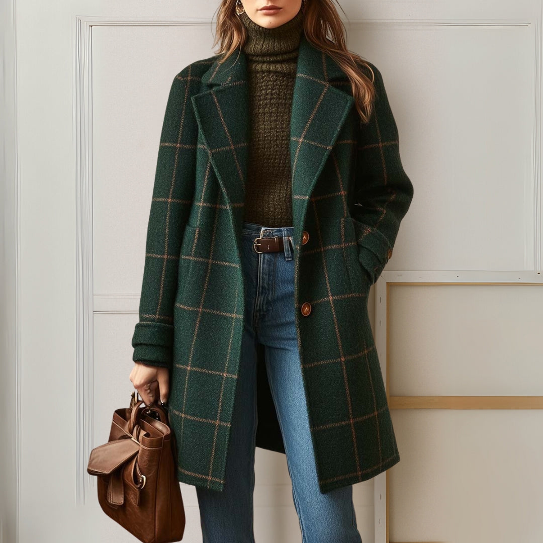 Jules™ | Long Tweed Plaid Coat