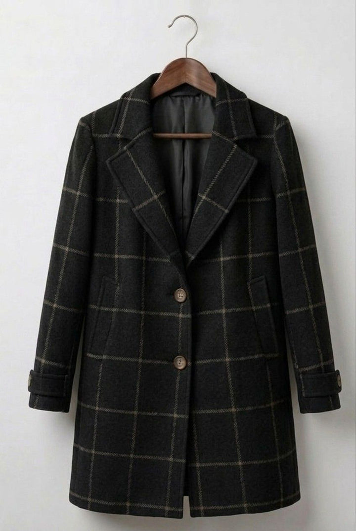 Jules™ | Long Tweed Plaid Coat