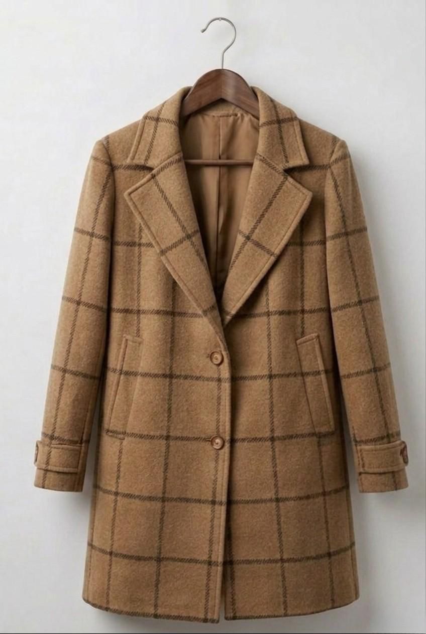 Jules™ | Long Tweed Plaid Coat