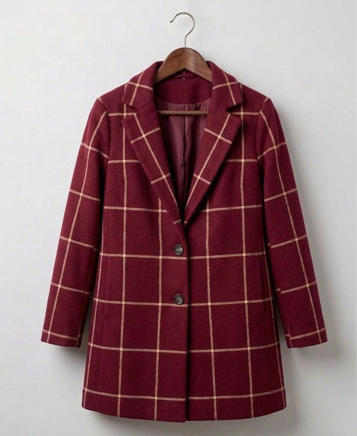 Jules™ | Long Tweed Plaid Coat